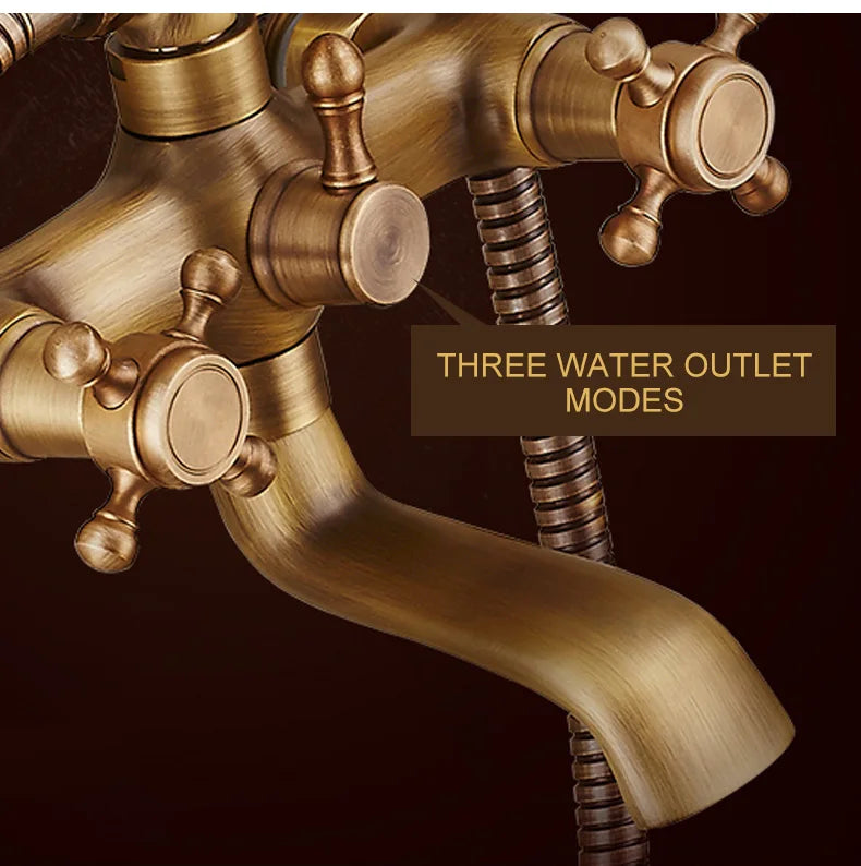 Bathroom Rain Shower Antique Bronze Wall Mounted Bath