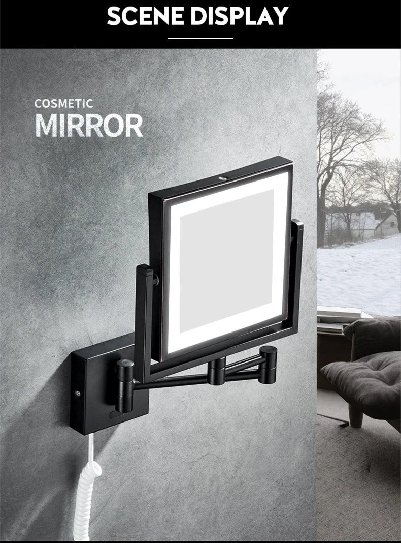 Magnifying Bathroom Mirror Hunnise Quality Brass Gold Hotel