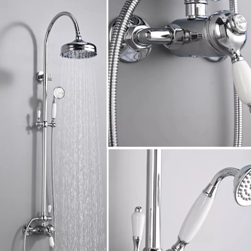 Tuqiu Bathroom Shower Faucet Brass Bathroom Rainfall Shower