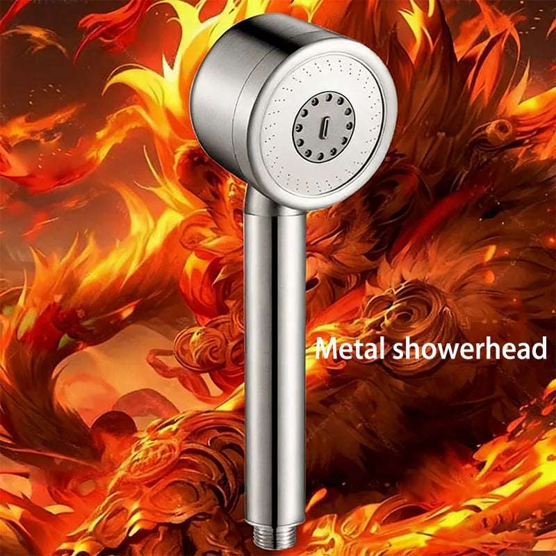 304 Stainless Steel Three-Speed Pressure-Boosting Shower Head