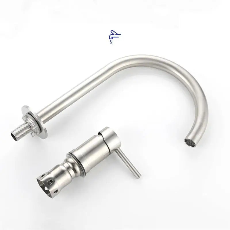 Stainless Steel Bathroom Basin Faucet Deck Mount 360