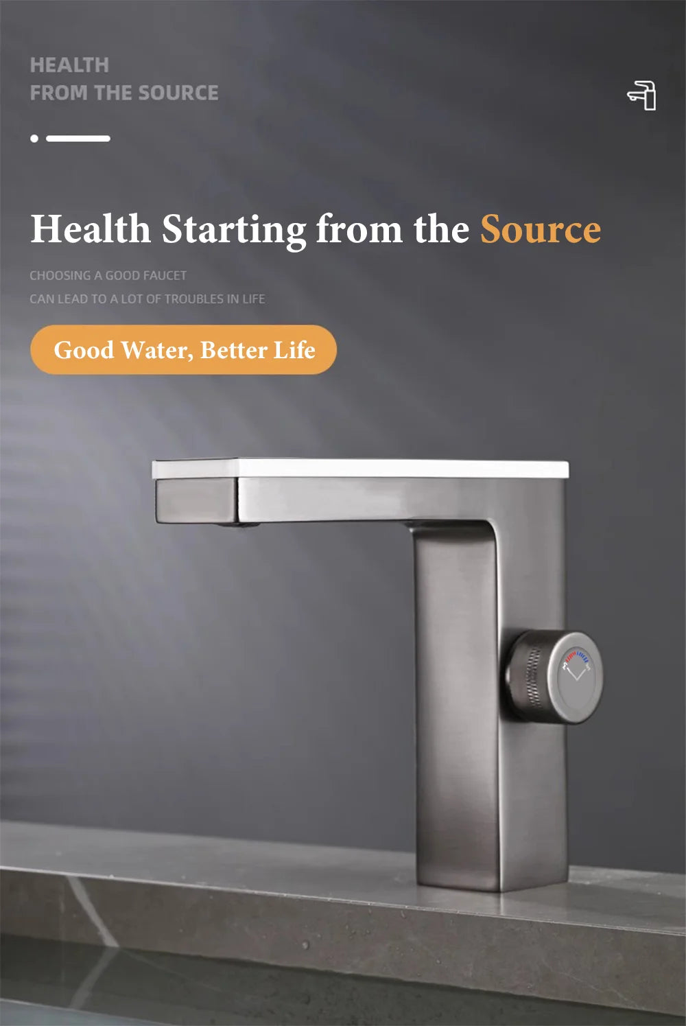 Modern Bathroom Faucet Led Temperature Display Smart Bathroom