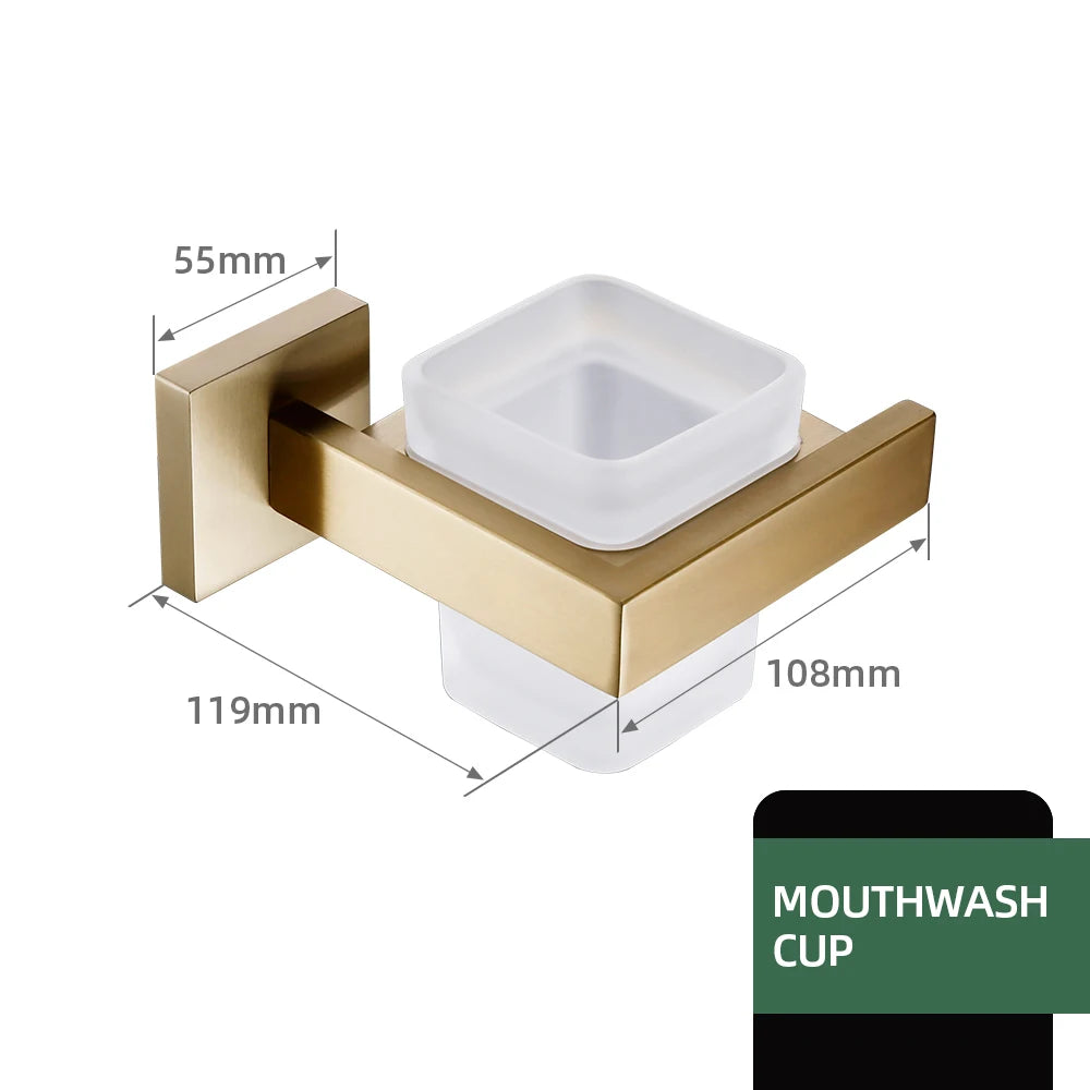 Matte Gold Towel Rack 304 Stainless Steel Towel