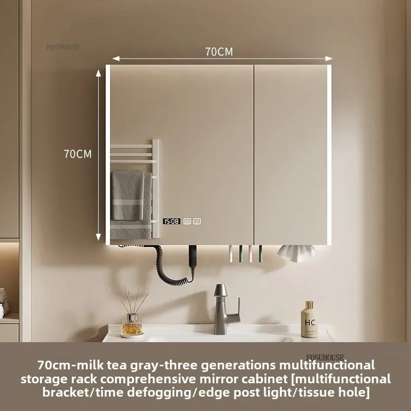 Smart Bathroom Mirror Storage Cabinet Light Bathroom Mirror