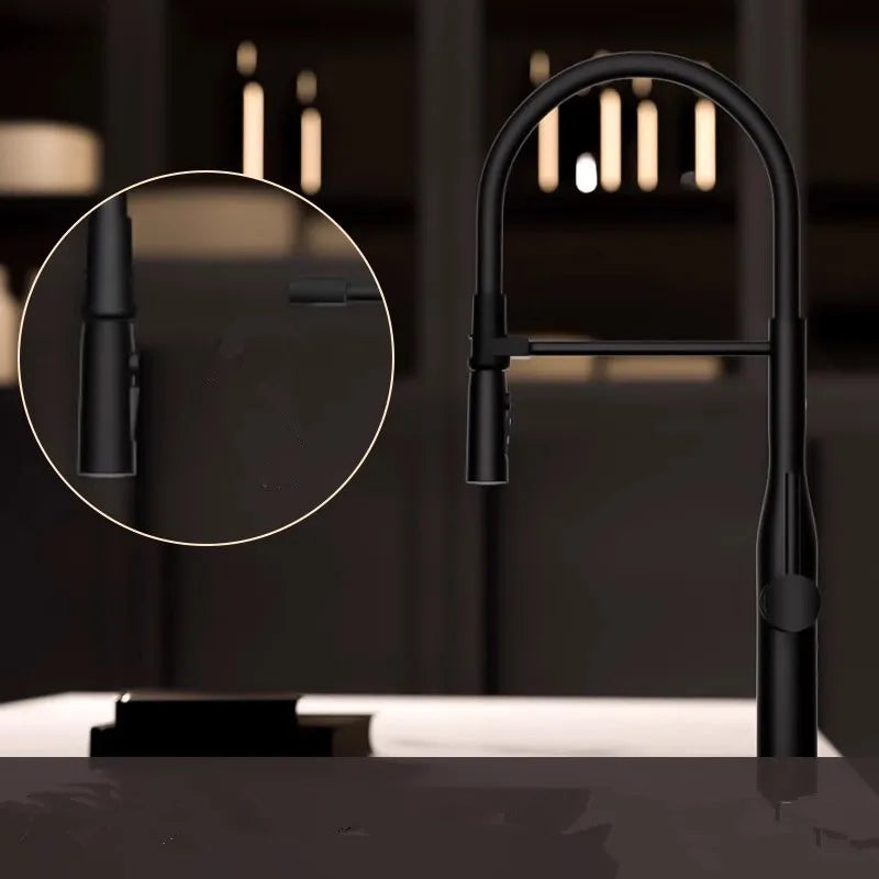 Brushed Gold Pull Out Faucet Gray Pull Out