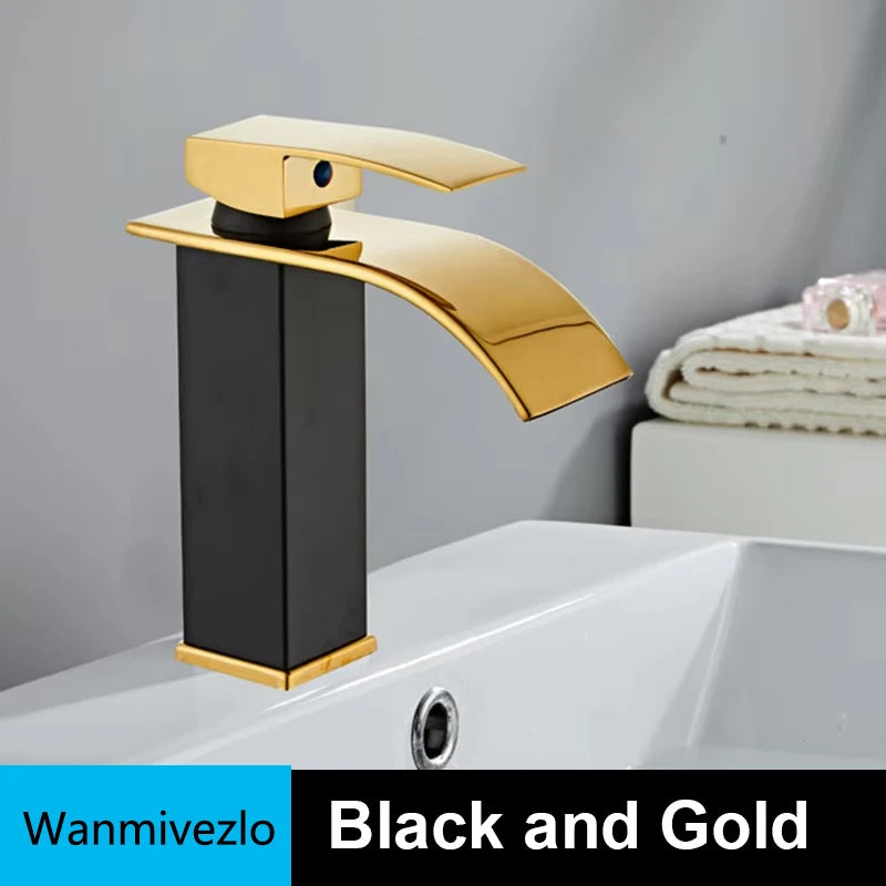 Retail Waterfall Bathroom Basin Faucet Chrome Deck Mount