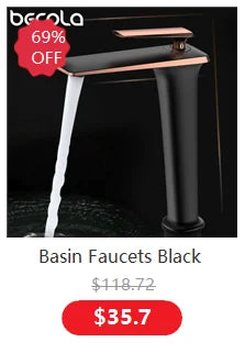 Basin Faucets Black Brass Faucet Cold Bathroom Sink