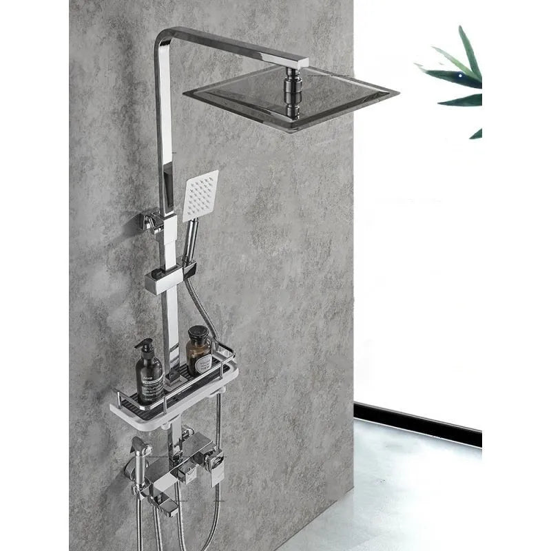 Sinlaku Rainfall Bathroom Shower Faucet Rack Shelf Bathtub