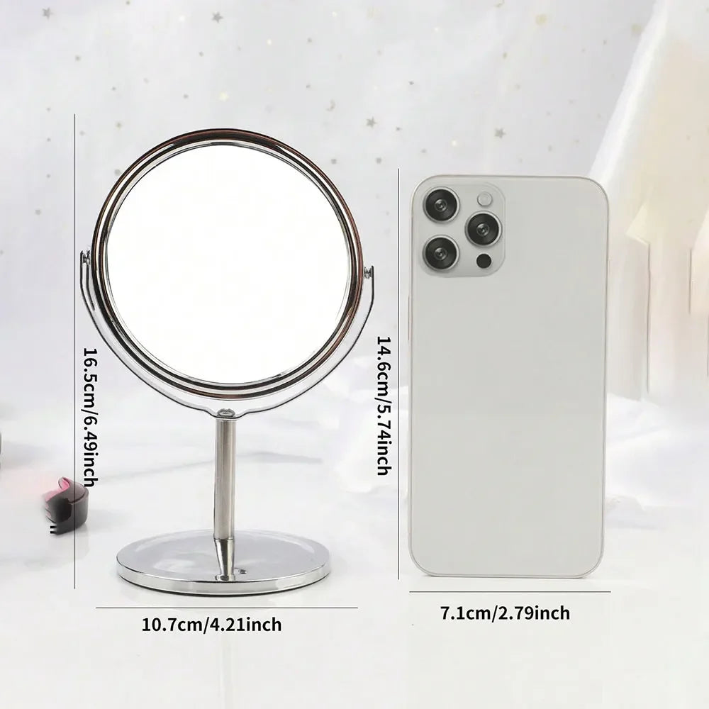 3/4/5 Inch Double-Sided Makeup Mirror 2x Magnification Clear