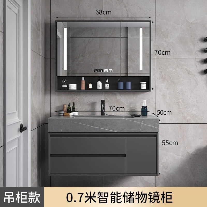 Washbasin Floor Bathroom Cabinets Vintage Drawer Light Toilet