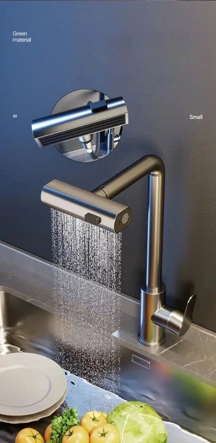 Pull-Out Flying Rain Waterfall Faucet Cold Faucet 304