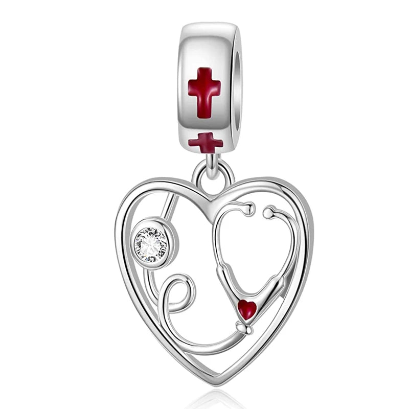 Original 925 Sterling Silver Medicine Cabinet Stethoscop Charm