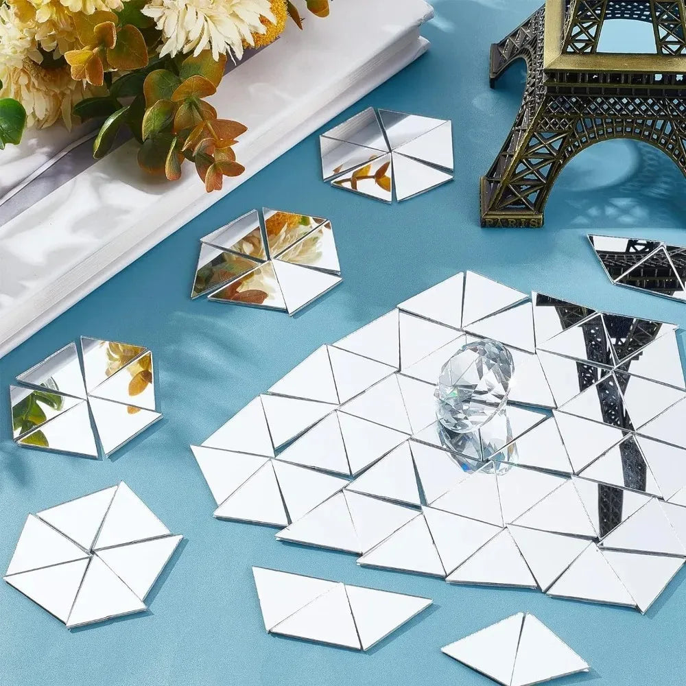 5cm/4cm Mirror Wall Sticker Acrylic Square/Heart 3d Wall