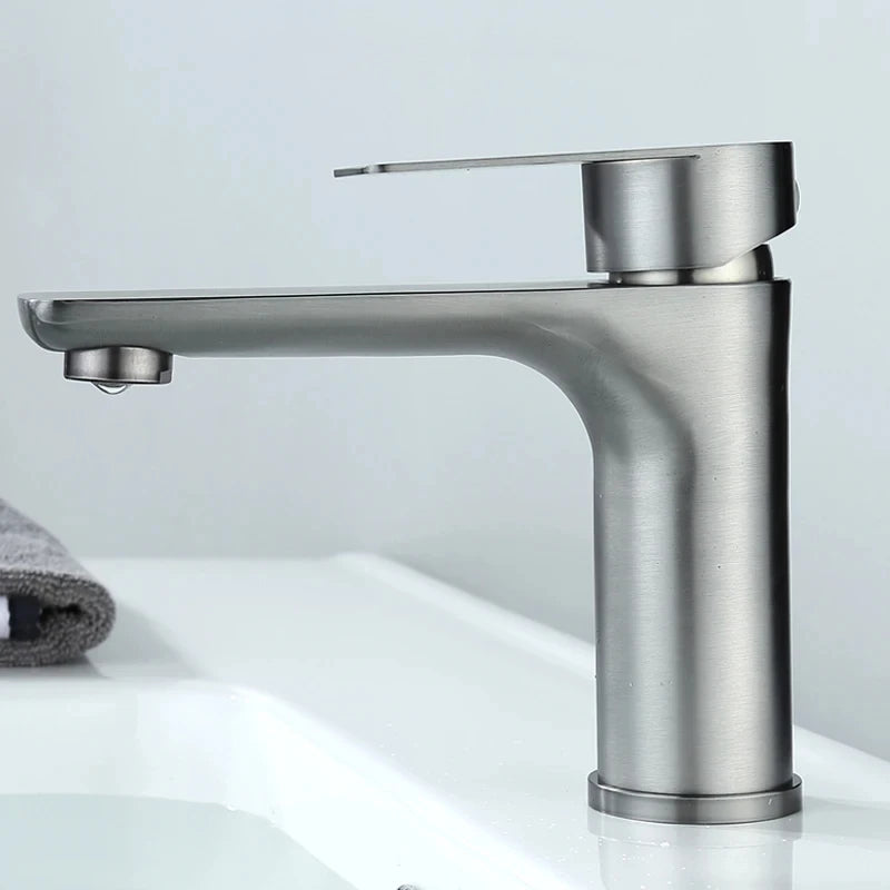 Brushed/Gray Bathroom Sink Faucet Cold Mixer Faucet Countertop