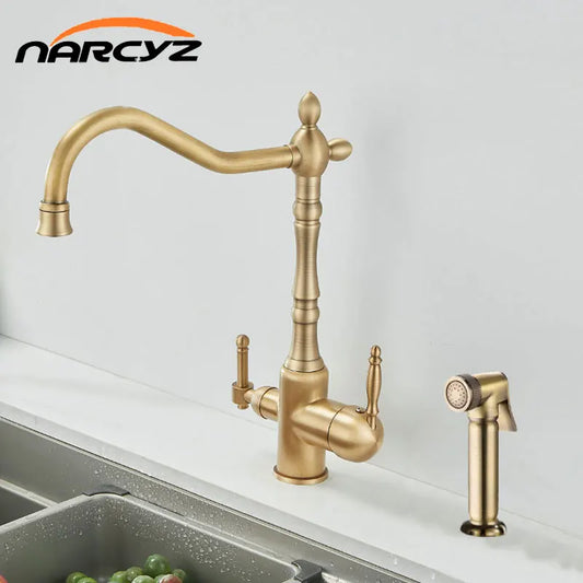 French Brass Light Luxury Three In One Pure