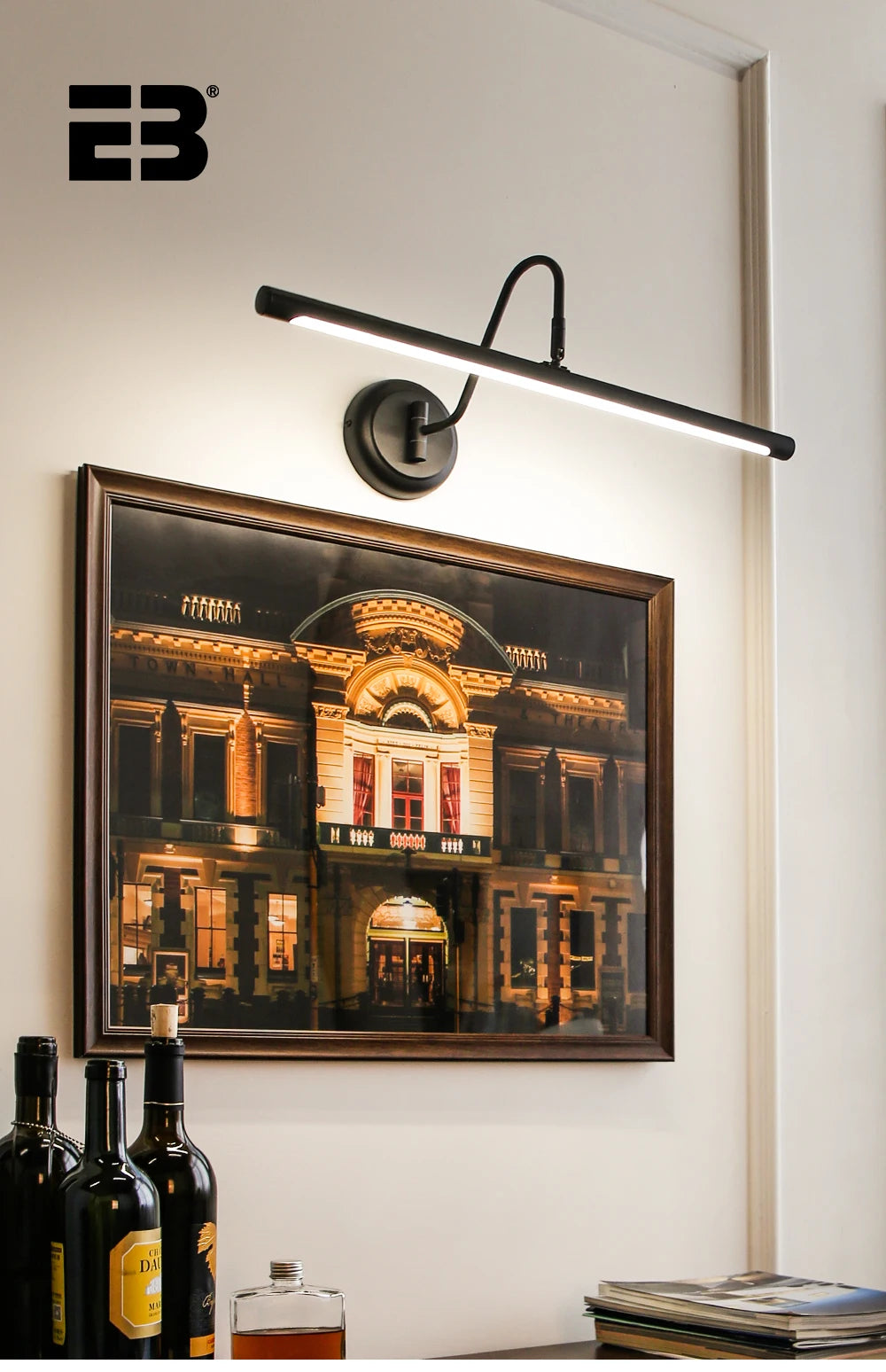 Ebuybest Led Wall Lamp Modern Black Bathroom Mirror