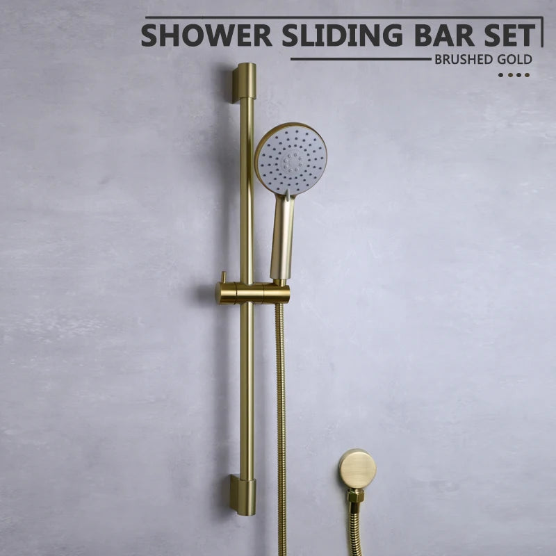 Slide Bar Hand Shower Brushed Matt Gold Functions