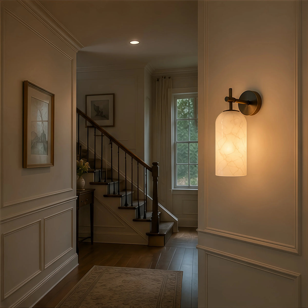 Brass Marble Wall Light Alabaster Wall Sconce Led