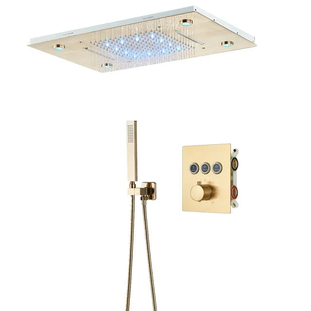 Black Ceiling Canopy Bathroom Shower Faucet Cold Mixer