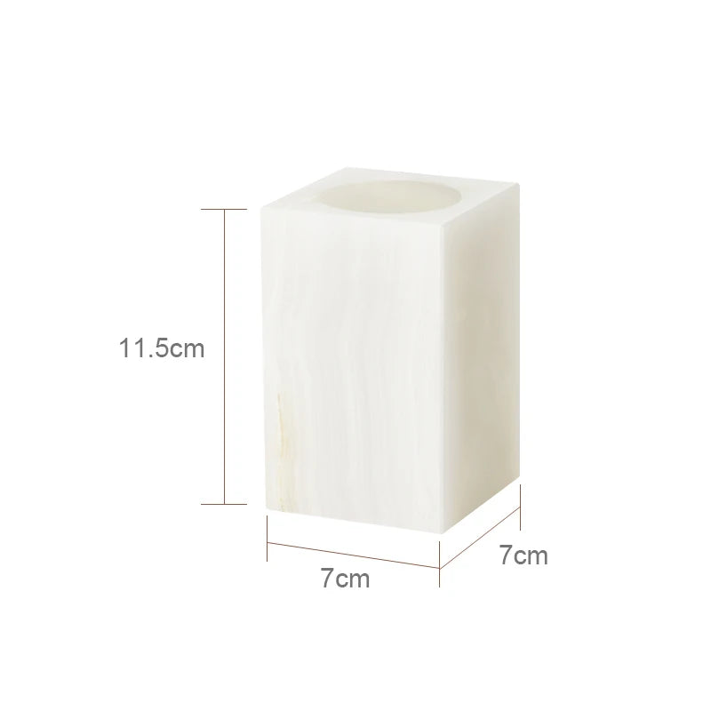 White Onyx Natural Marble Bathroom Elegant Soap Dispenser