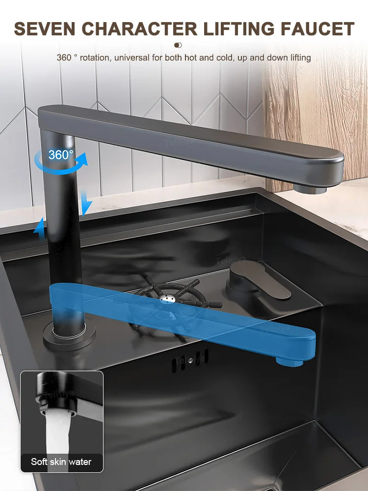 Stainless Steel Hidden Sink Lid Balcony Bar Apartment