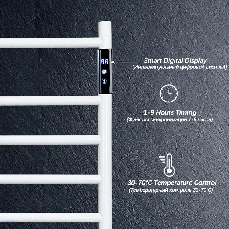 Stainless Steel Electric Heated Towel Rack Touch Screen