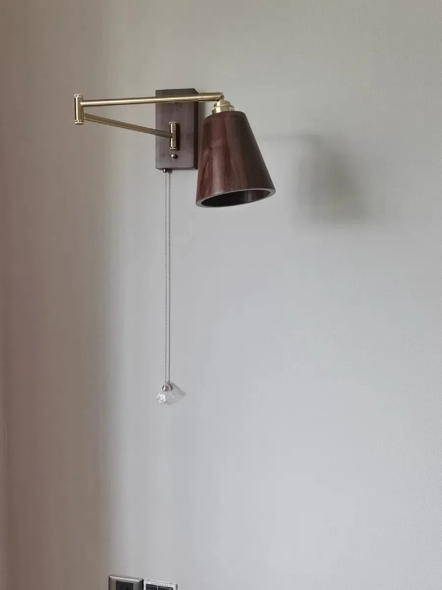 Iwhd Walnut Ash Wood Led Wall Lamp Sconce