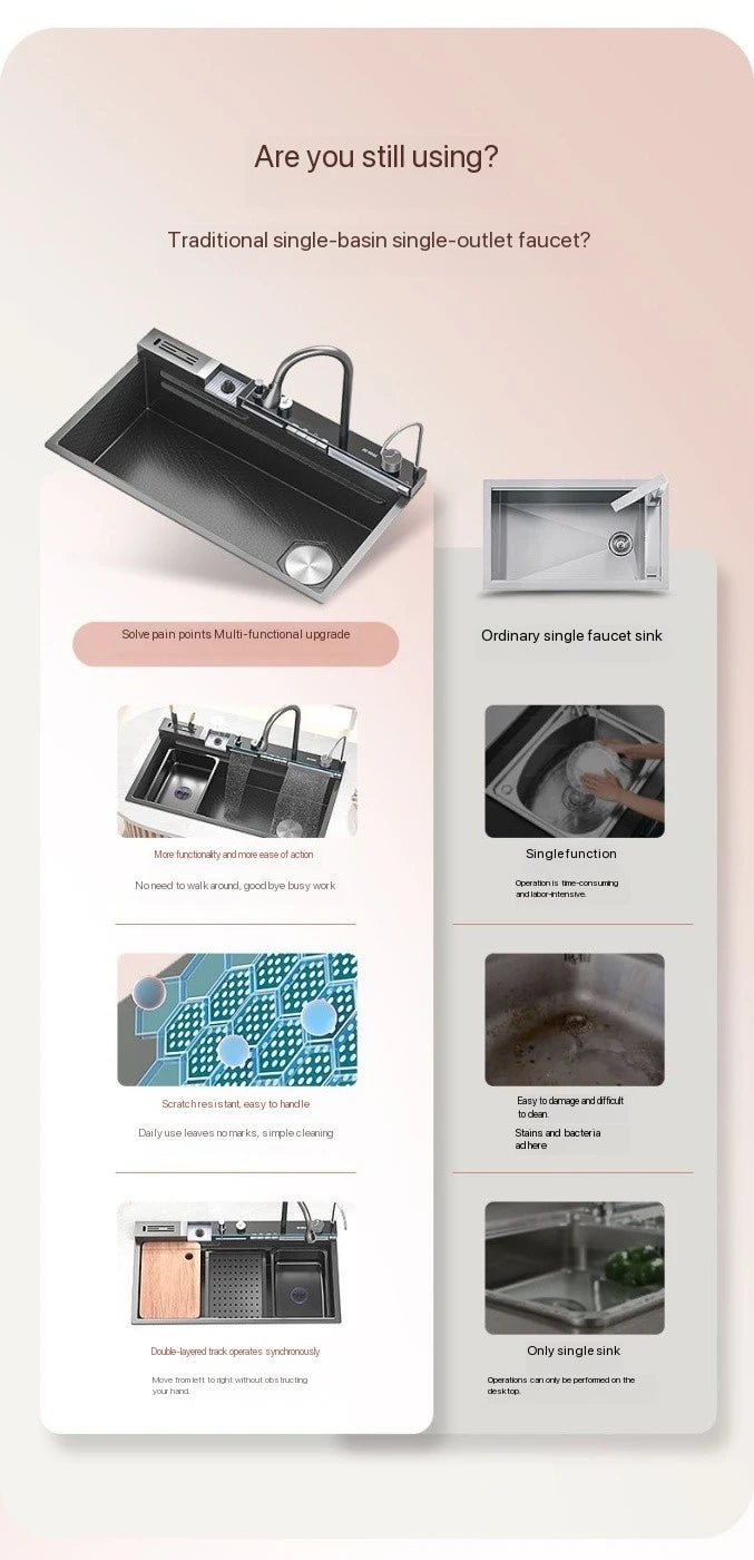 Integrated Waterfall Sink Honeycomb Technology Large Digitial