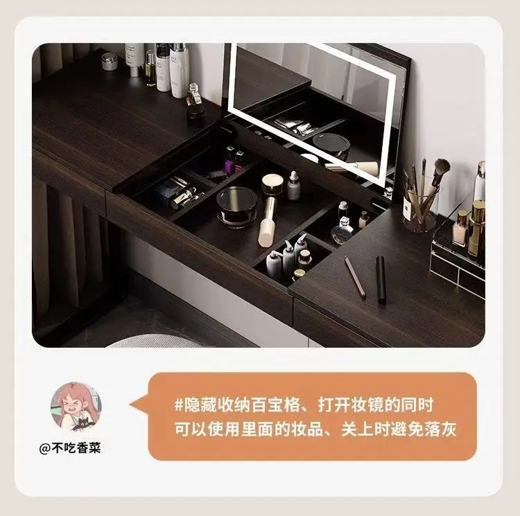 Italian Minimalist Vanity Table Drawer Storage Bedroom Corner