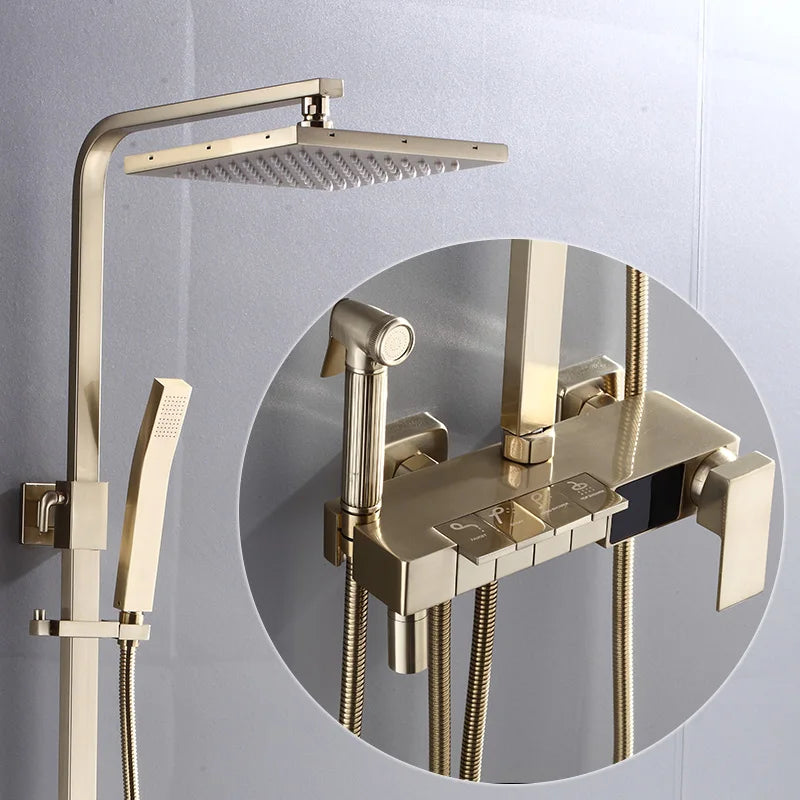 Smart Thermostatic Digital Bathroom Shower 12 Inch Rainfall