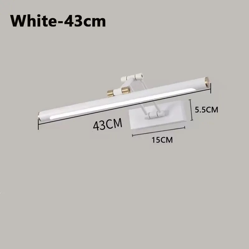 Led Bathroom Vanity Light Adjustable Swing Arm Mirror