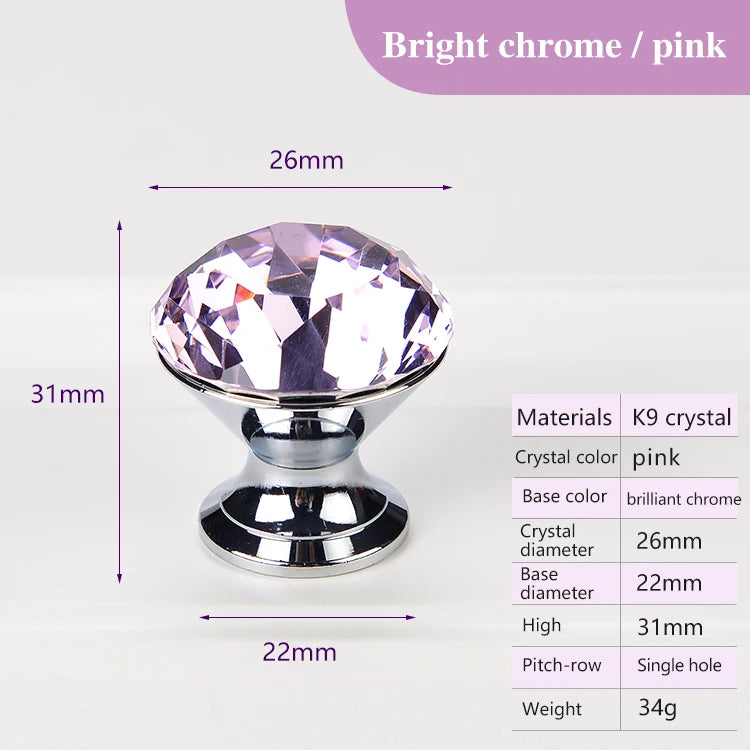 Colorful Crystal Glass Ball Pulls Knobs Wardrobe Door