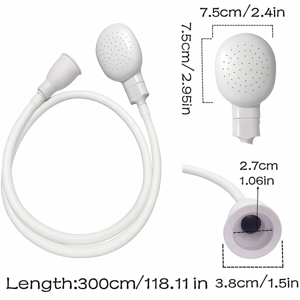 Rubber Hose Universal Sink Spray Extender Shower Head
