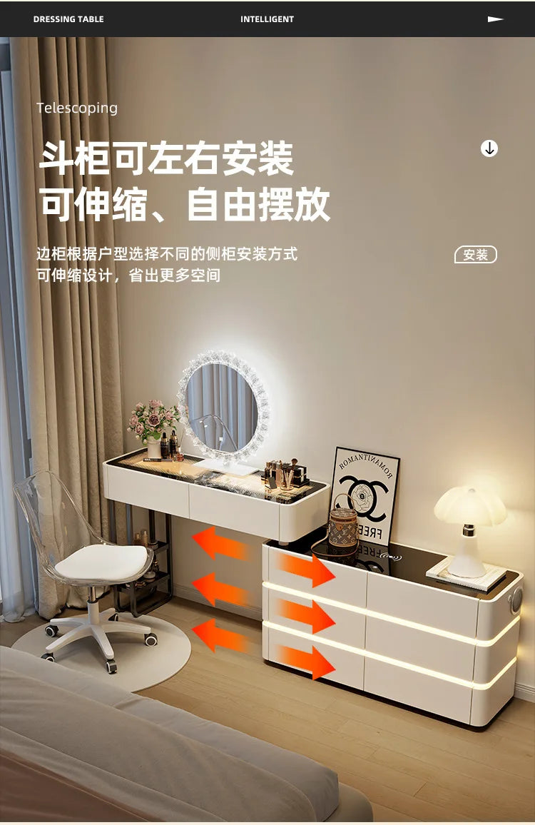 Modern Dressing Table Vanity Desk Wireless Charge Station