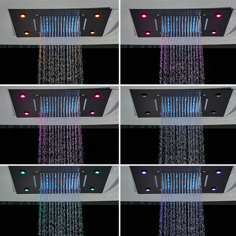 Luxury Bathroom Shower Faucet Led Rainfall/Waterfall Shower Head