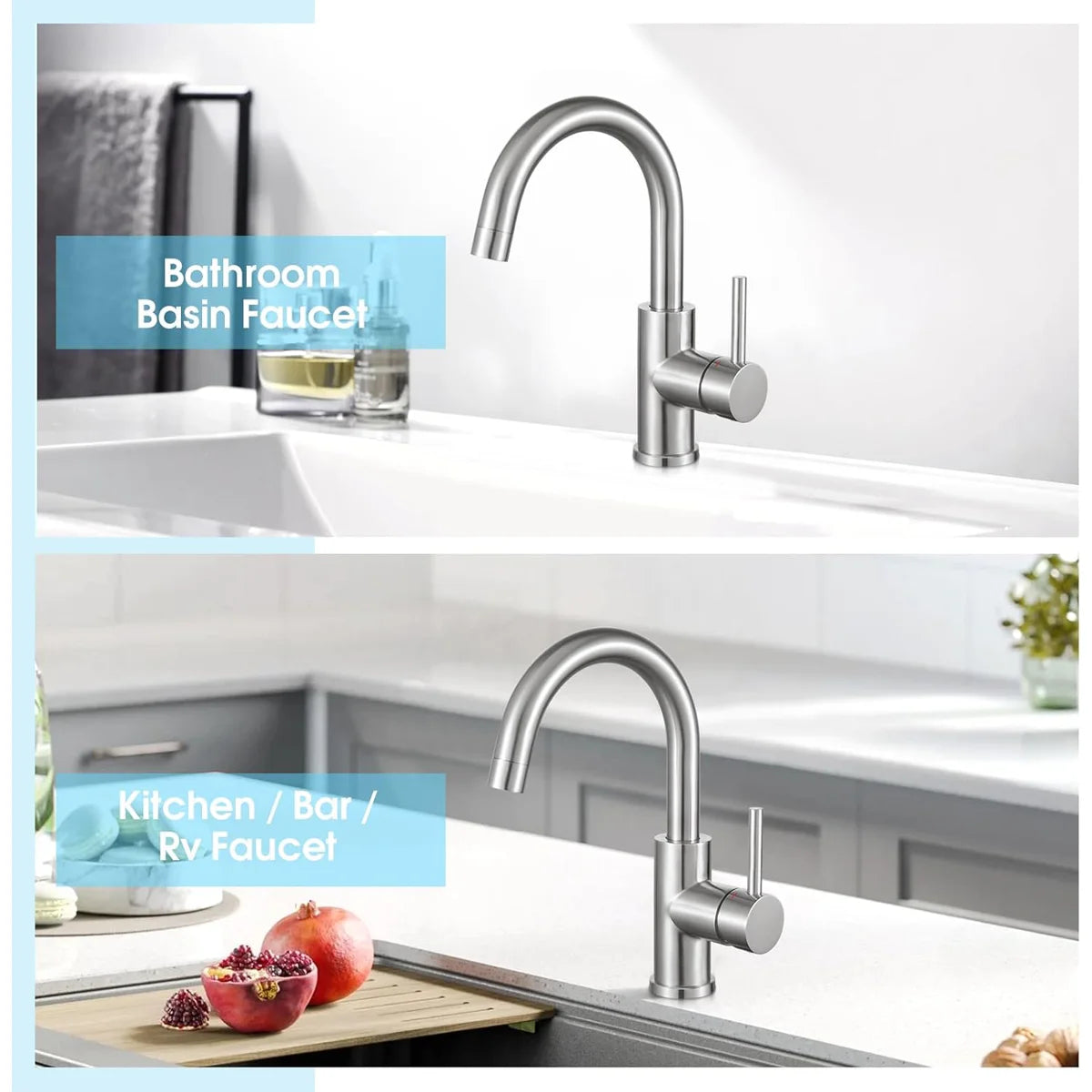 Bathroom Basin Faucet 304 Stainless Steel Cold Wash