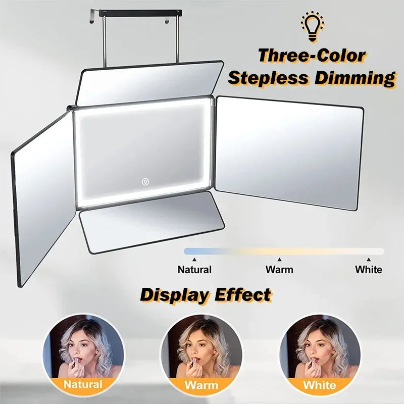 Way Mirror Hair Cutting Led Light 360 Barber