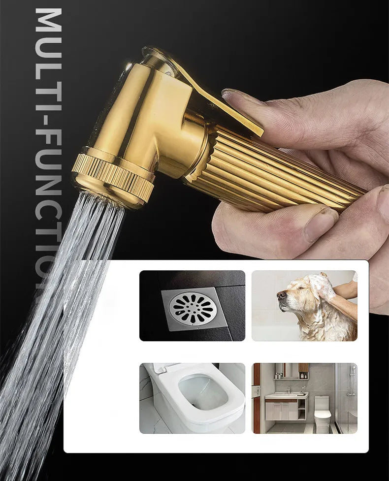 White Gold Thermostatic Shower System Quality Brass Cold