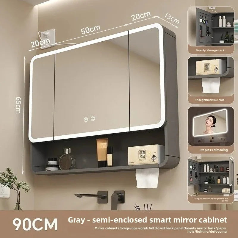 Led Bathroom Mirror Cabinet Anti Fog Wall Mounted