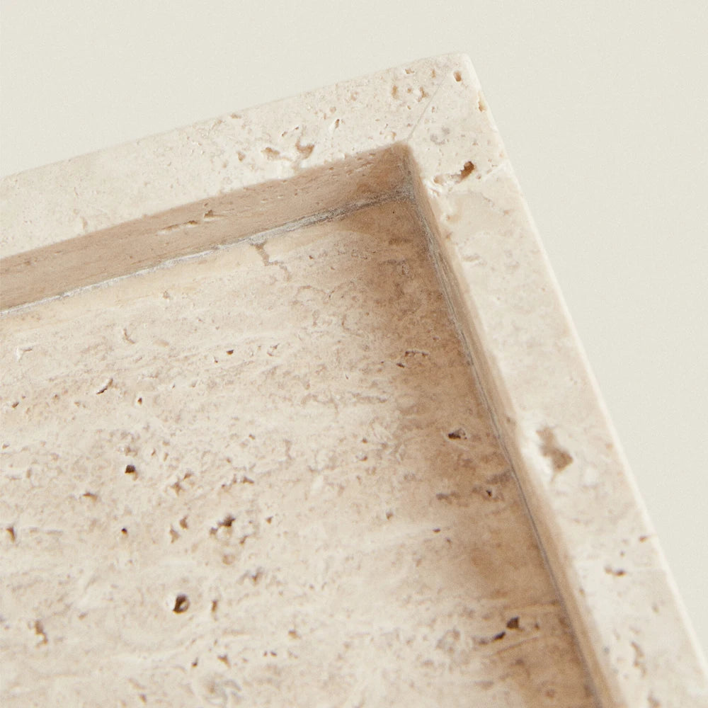Travertine Stone Bathroom Vanity Tray Cosmetic Perfume Natural