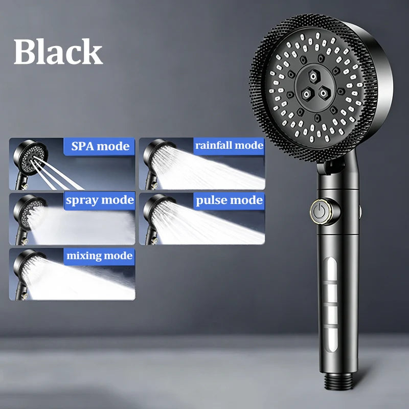 Modes High Pressure Turbo Shower Head Spa Massage