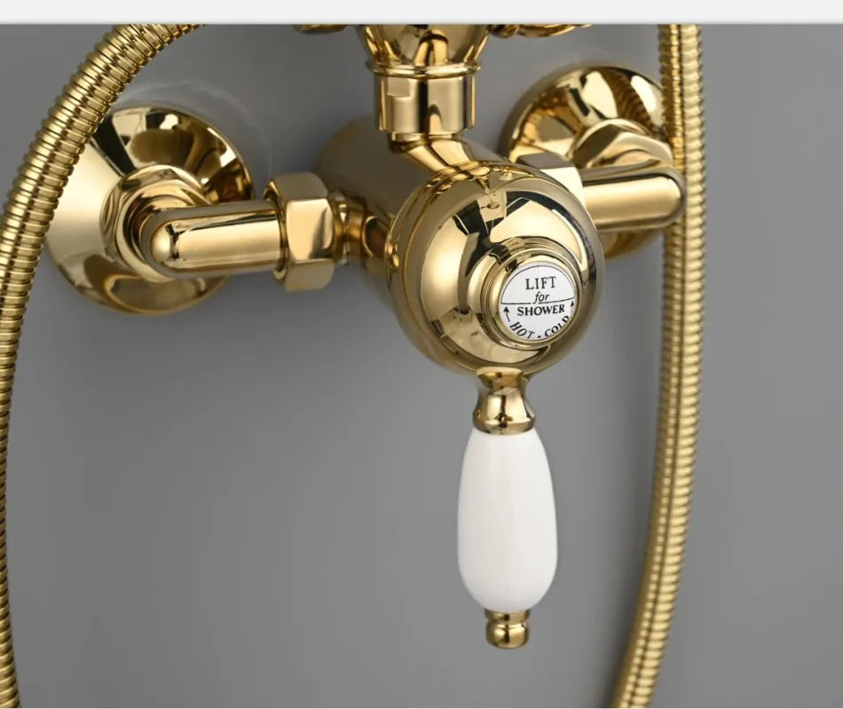 Tuqiu Bathroom Shower Faucet Brass Bathroom Rainfall Shower