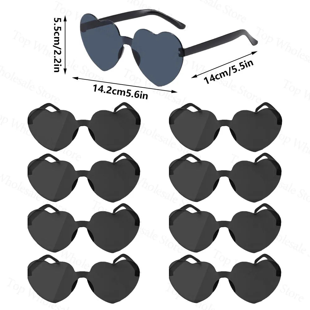12-100pcs Wedding Bridal Heart Shaped Sunglasses Party Favors