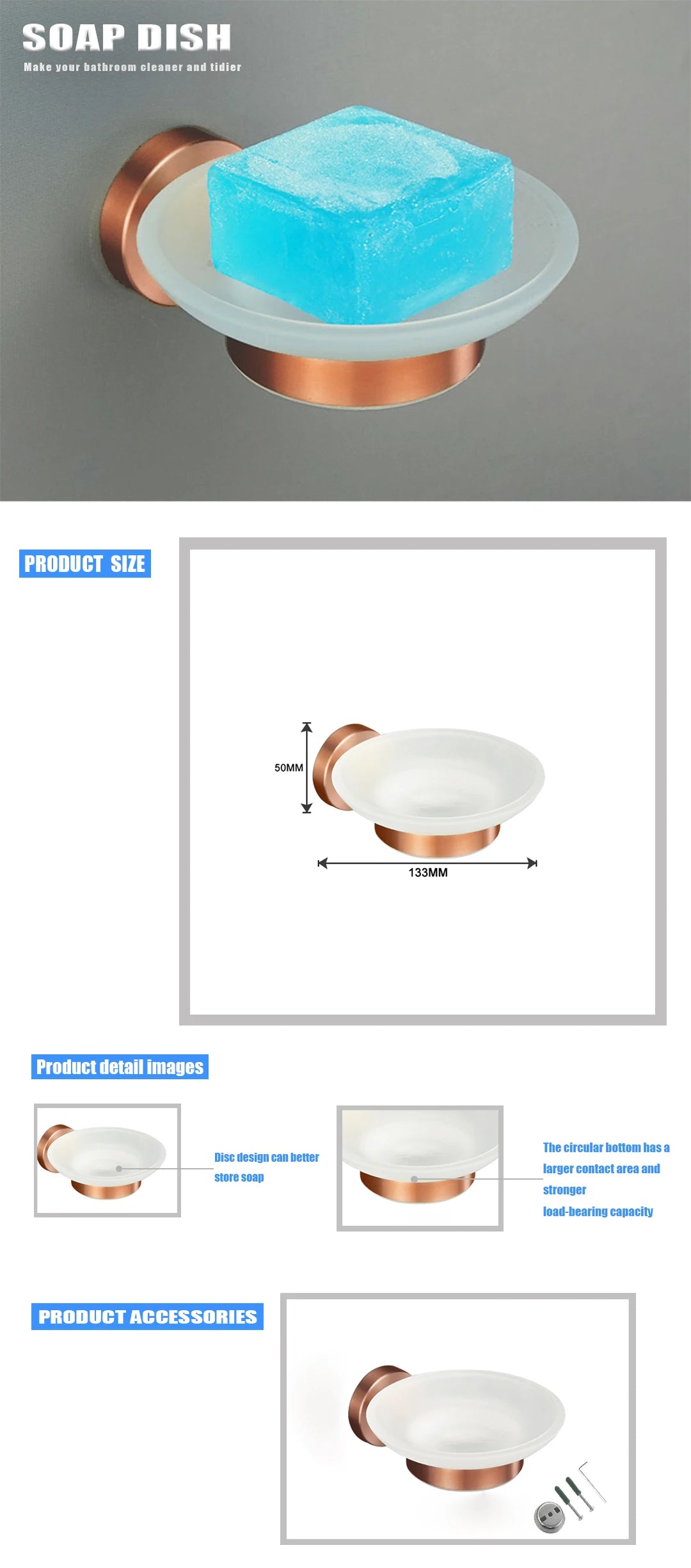 Brushed Rose Gold Toilet Brush Holder Toilet Paper