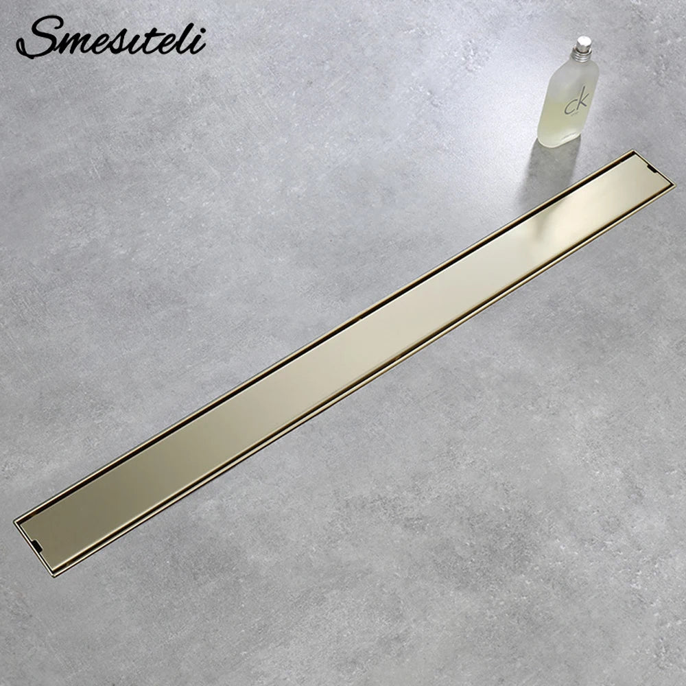 Bathroom Floor Drain Invisible Brushed Gold Shower Drain