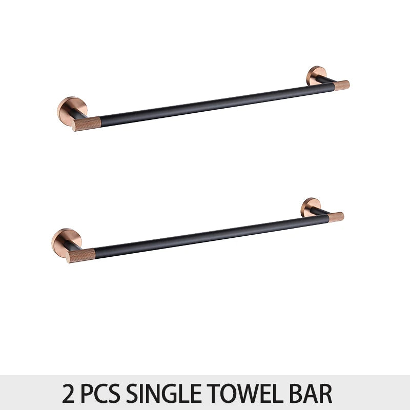 Rose Gold Bathroom Hardware Towel Bar Rack Shelf