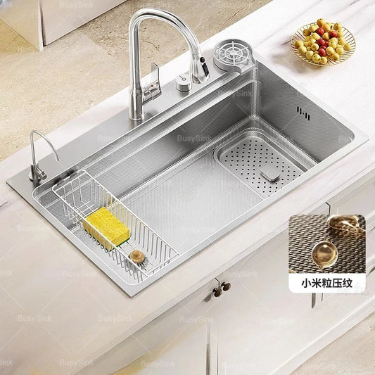 Drop In Sink 304 Stainless Steel Embossed Large