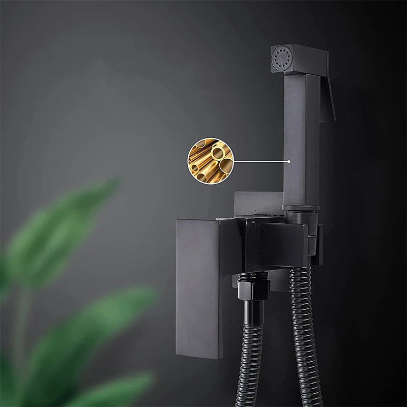 Black/Chrome Toilet Shower Mixer Faucet Cold Water Mixer