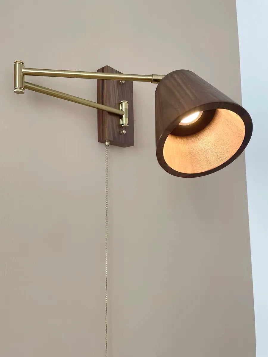 Iwhd Walnut Ash Wood Led Wall Lamp Sconce