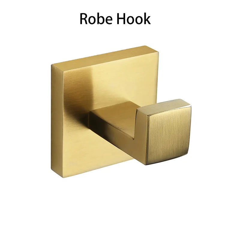 Gold Brushed Bathroom Hardware Towel Bar Rail Toilet
